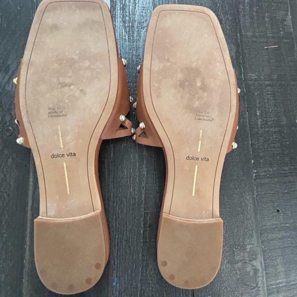 Dolce Vita Berrit Studded Saddle Slide Sandals Size 10 NWT Chic Leather Slides - Picture 11 of 12